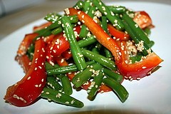 Image of Eggplant, Green Bean And Red Pepper Salad, Recipe Key