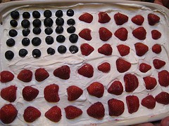 Image of Fourth Of July Flag Cake, Recipe Key