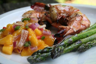 Image of Grilled Shrimp With Mango And Jalapeno Salsa, Recipe Key