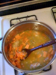 Sweet Potato Chicken Barley Soup