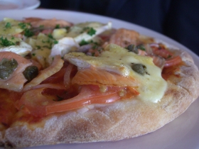 Smoked Salmon in Brie Pizza