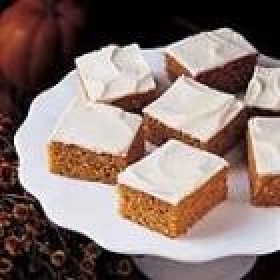 Pumpkin Cake Bars with Frosting